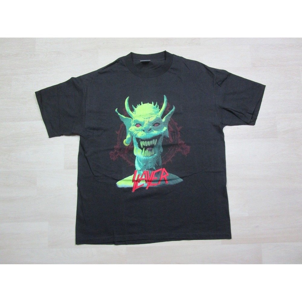 Slayer Vintage T Shirt (XL) 1990s Brockum Root of all Evil Heavy Metal Looks New